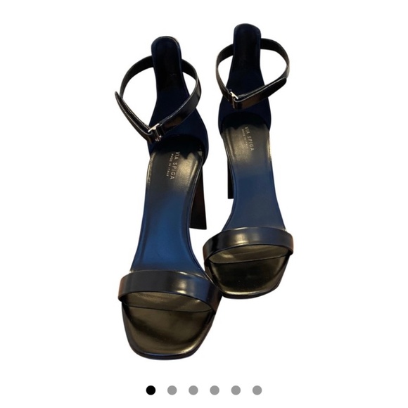 VIA SPIGA BLACK LEATHER FAXON SANDALS